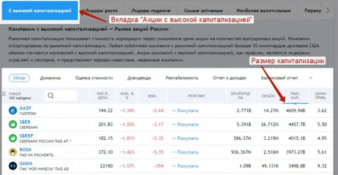 Оценить размер капитализации компании с помощью сервиса TradingView