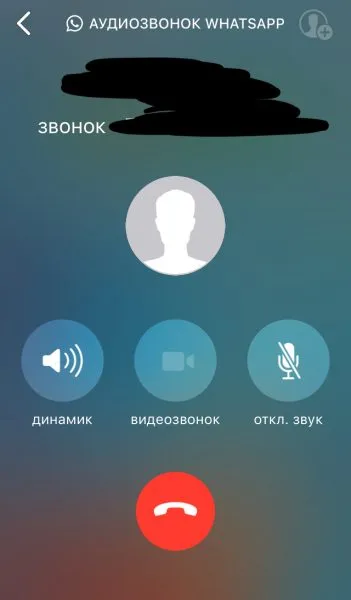 Звонок в WhatsApp