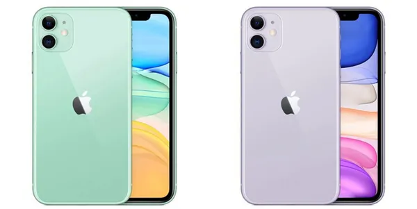 Зелёный и фиолетовый iPhone 11